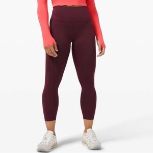 lululemon athletica Burgundy High-Rise Cropped Leggings